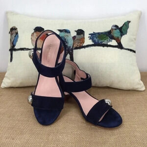 Pepe Castelle Women’s Navy Velvet Heeled Sandal